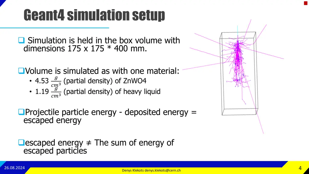 geant4 simulation setup