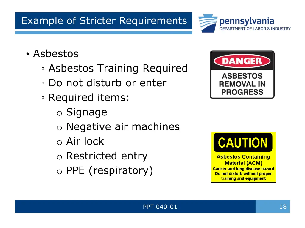 example of stricter requirements