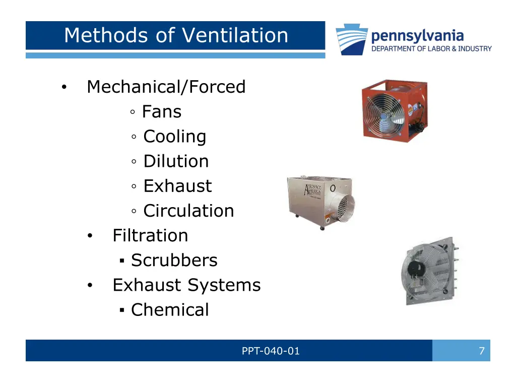 methods of ventilation