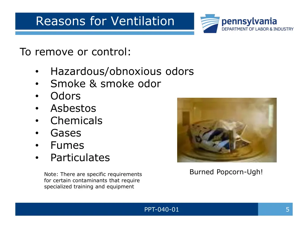 reasons for ventilation