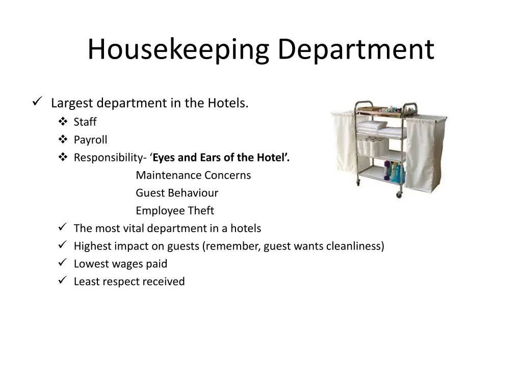 housekeeping department