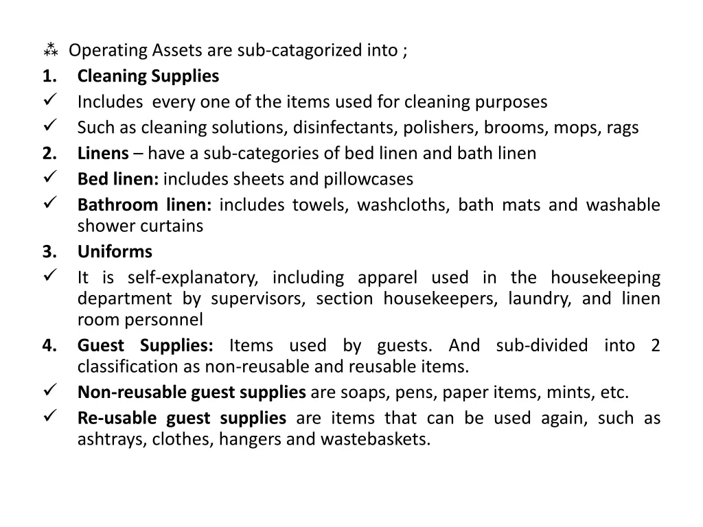 operating assets are sub catagorized into