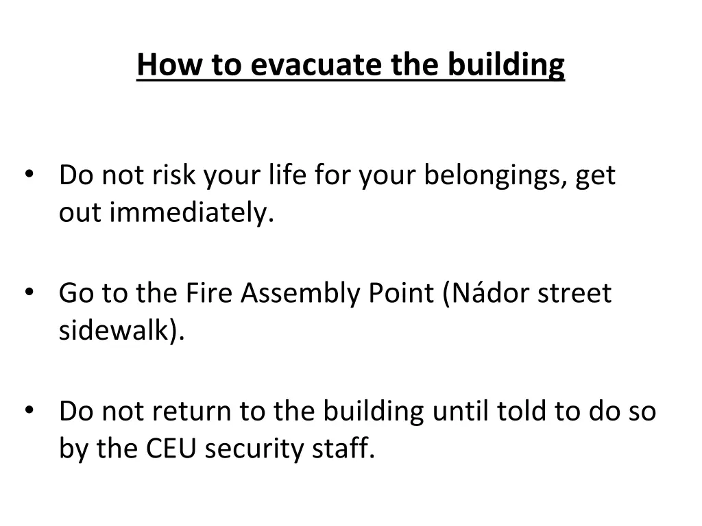 how to evacuate the building 2