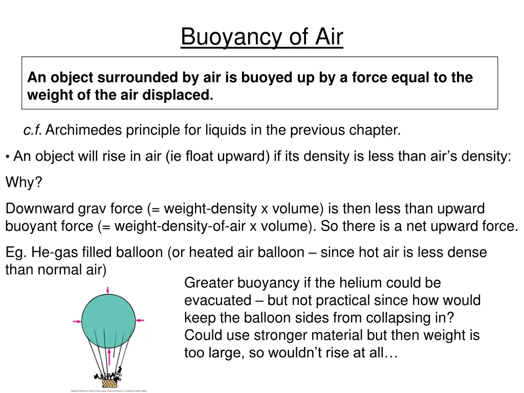 buoyancy of air