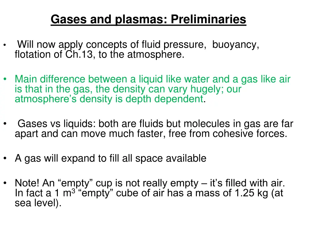 gases and plasmas preliminaries