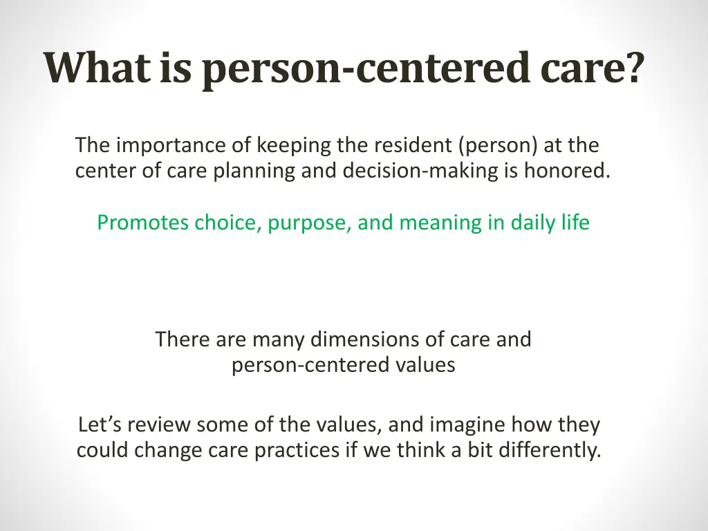 what is person centered care