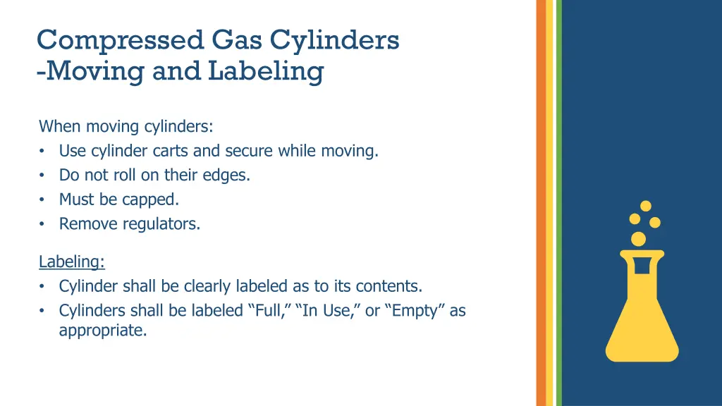 compressed gas cylinders moving and labeling