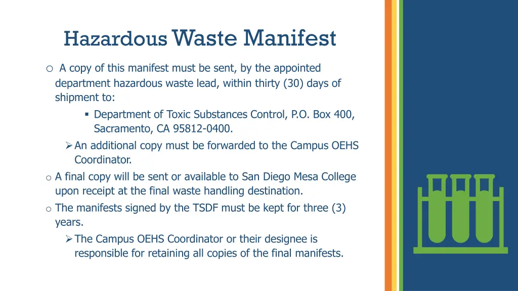 hazardous waste manifest o a copy of this