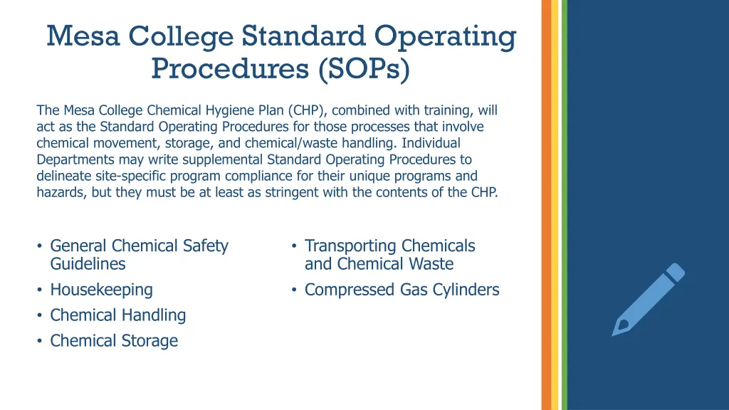 mesa college standard operating procedures sops