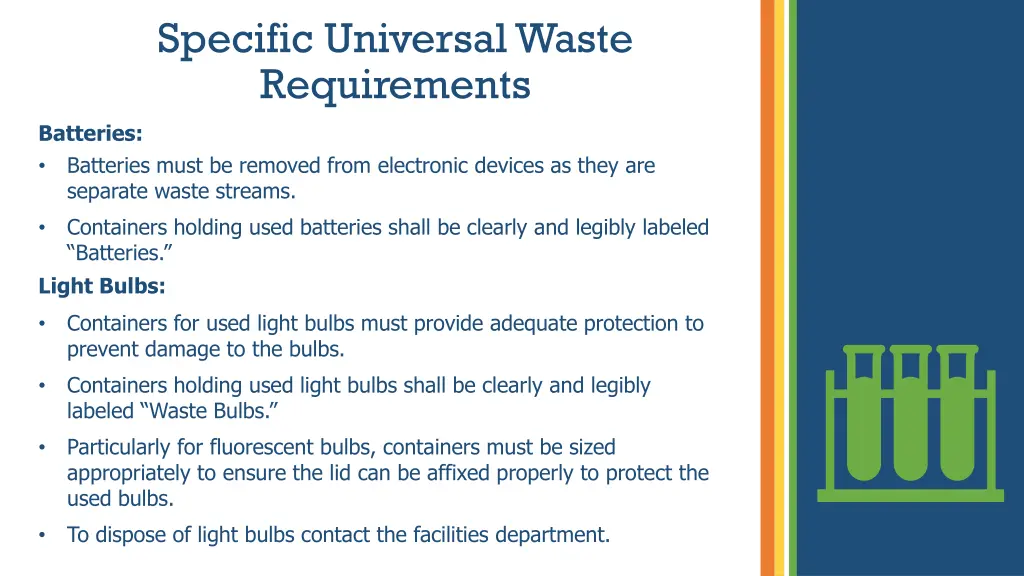 specific universal waste requirements