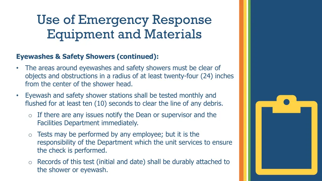 use of emergency response equipment and materials 2