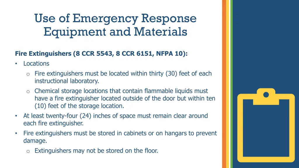 use of emergency response equipment and materials 4