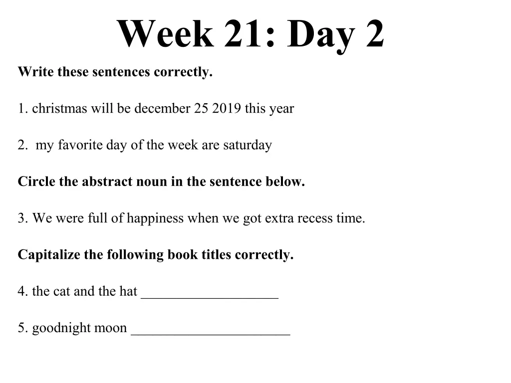 week 21 day 2