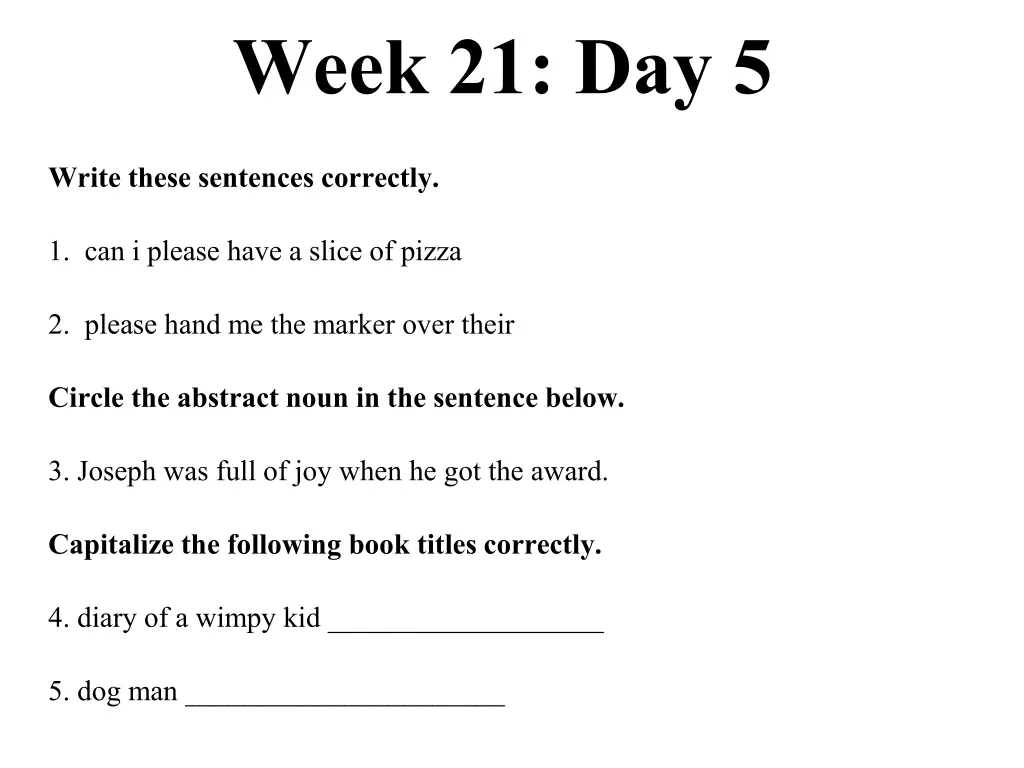 week 21 day 5