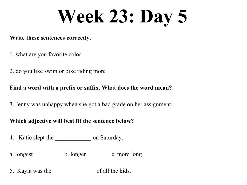 week 23 day 5