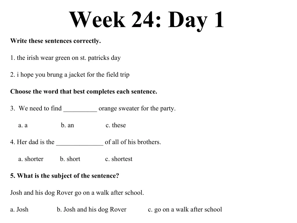 week 24 day 1