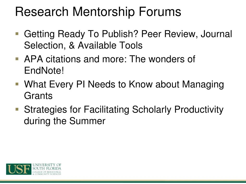 research mentorship forums 1