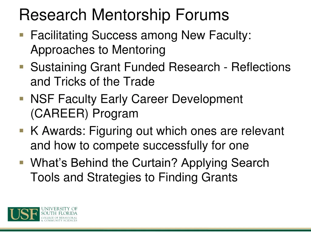 research mentorship forums facilitating success