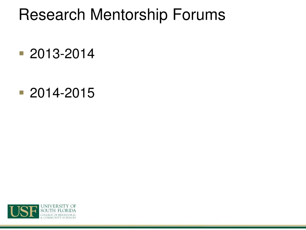 research mentorship forums