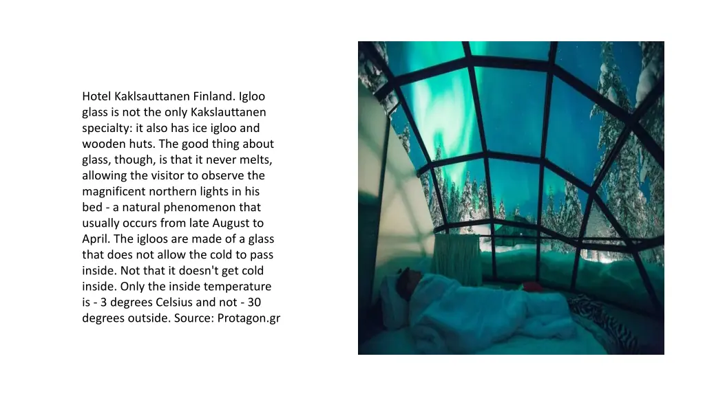 hotel kaklsauttanen finland igloo glass