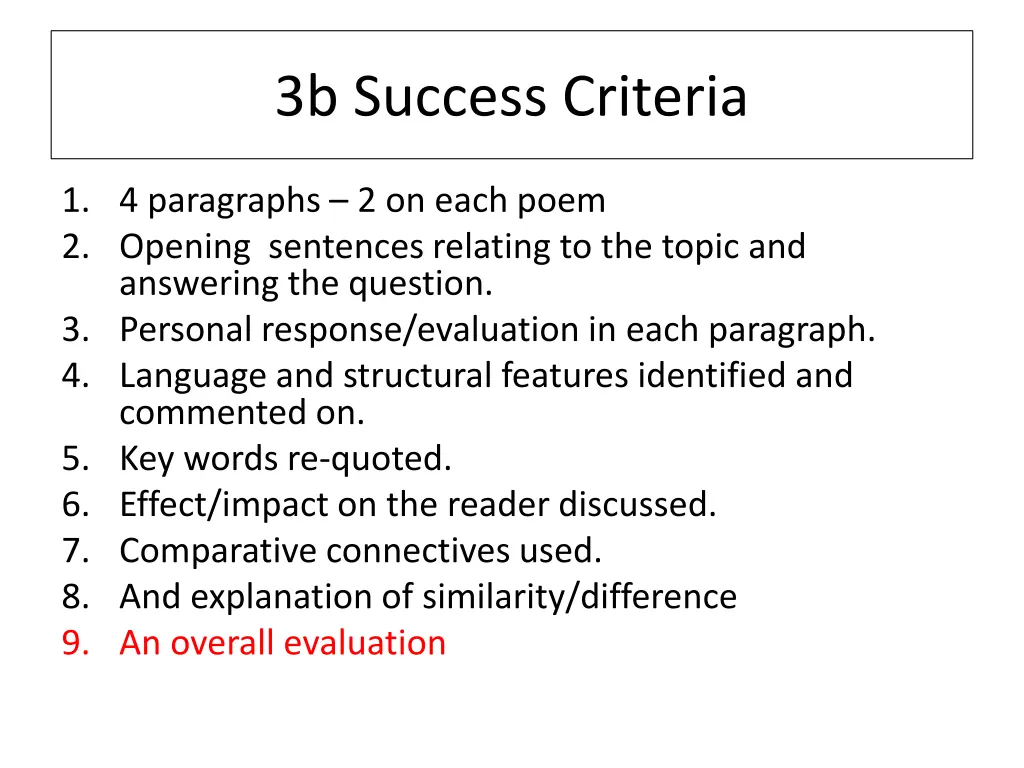 3b success criteria