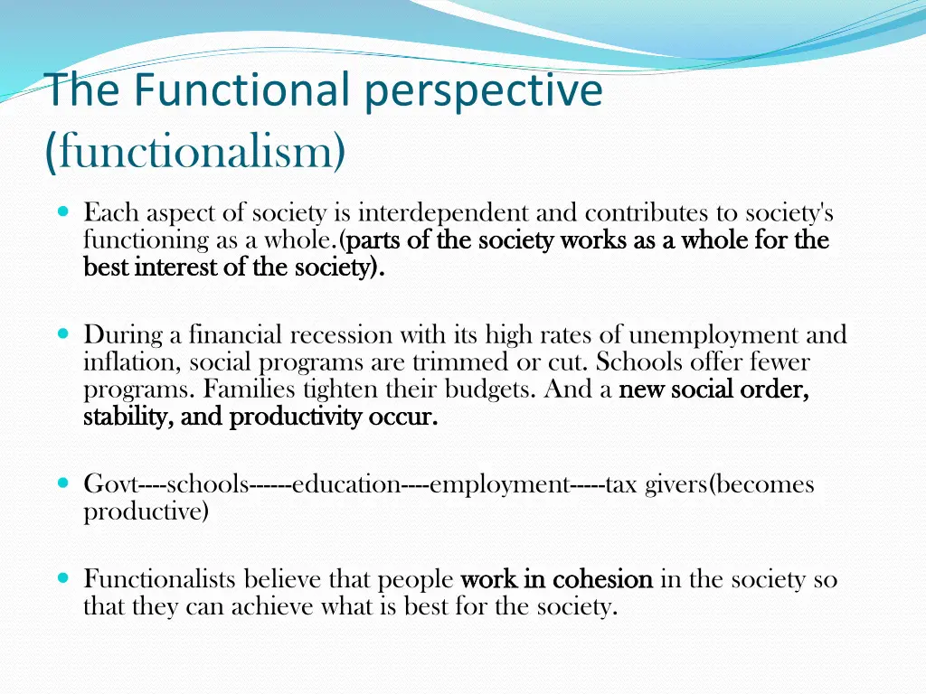 the functional perspective functionalism