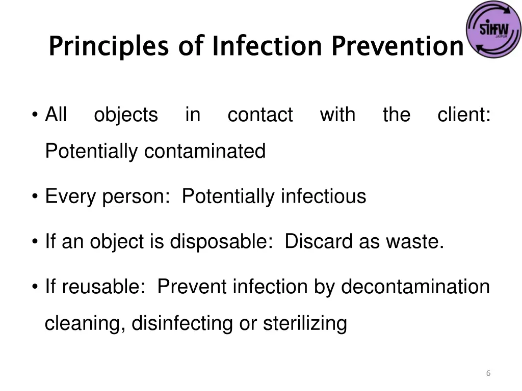 principles of infection prevention