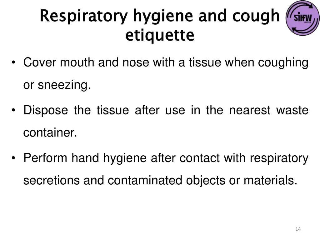 respiratory hygiene and cough etiquette