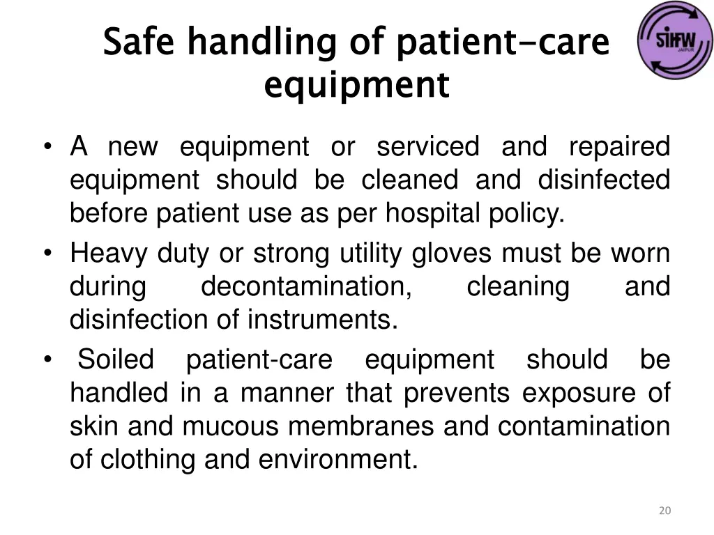 safe handling of patient equipment 1