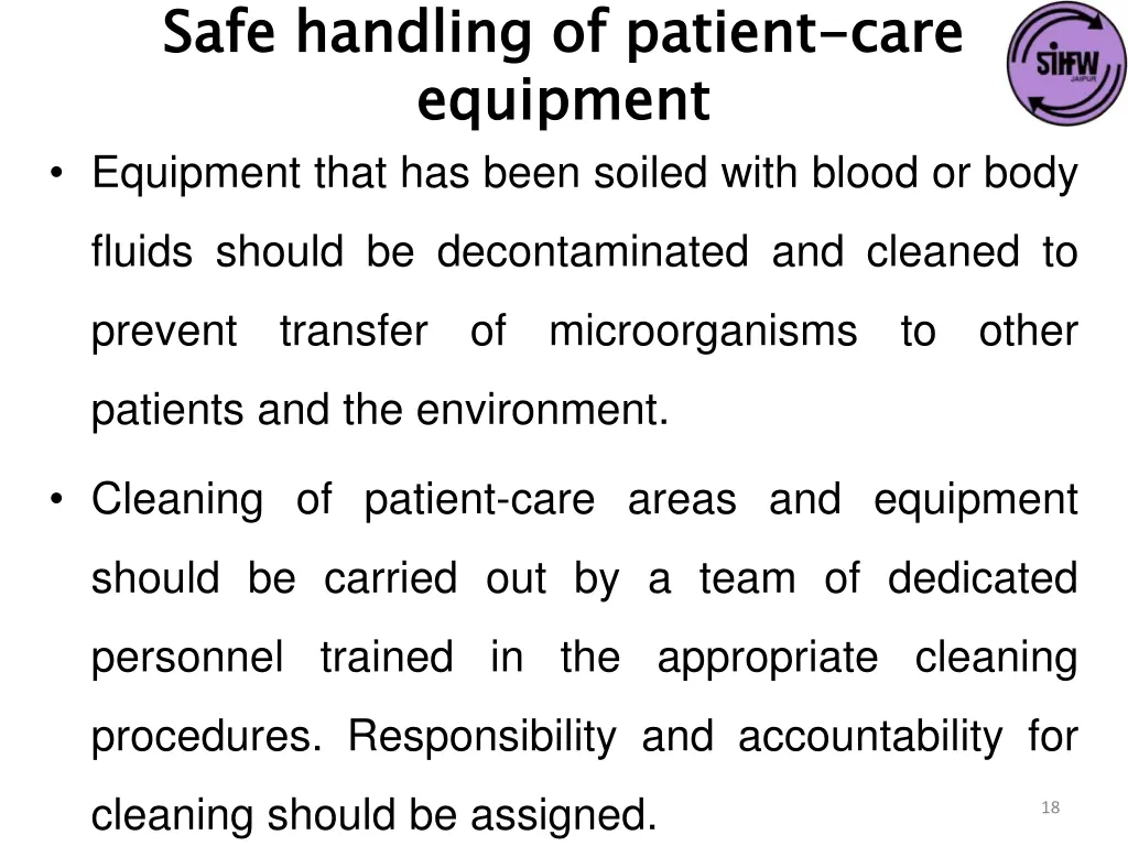 safe handling of patient equipment equipment that