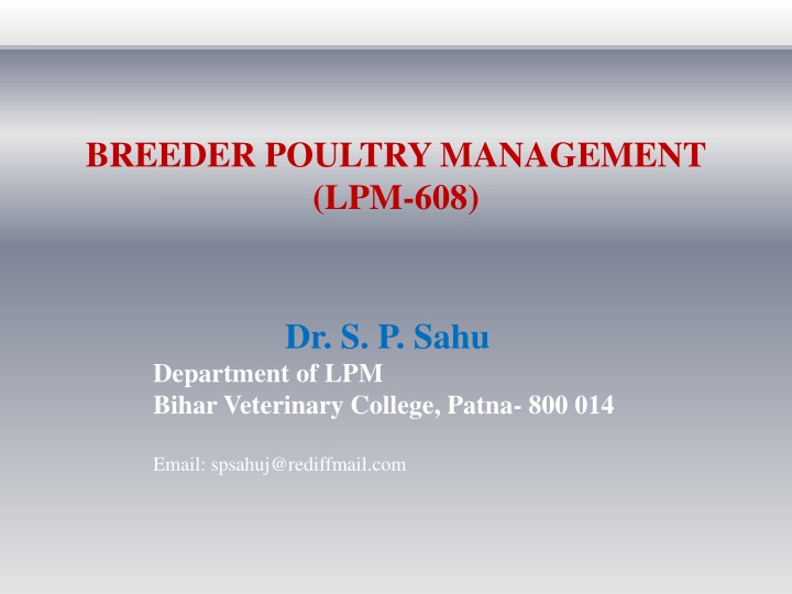 breeder poultry management lpm 608