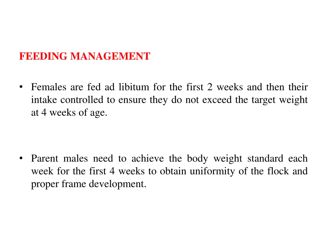 feeding management