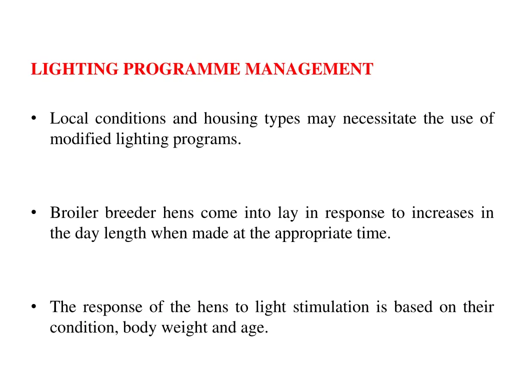 lighting programme management