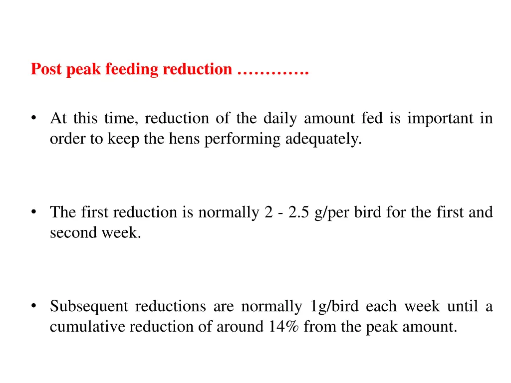 post peak feeding reduction 1