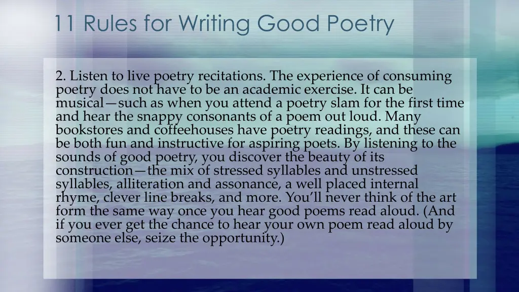 11 rules for writing good poetry 1