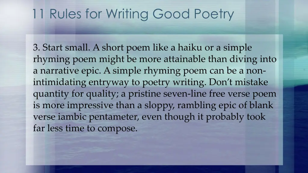 11 rules for writing good poetry 2