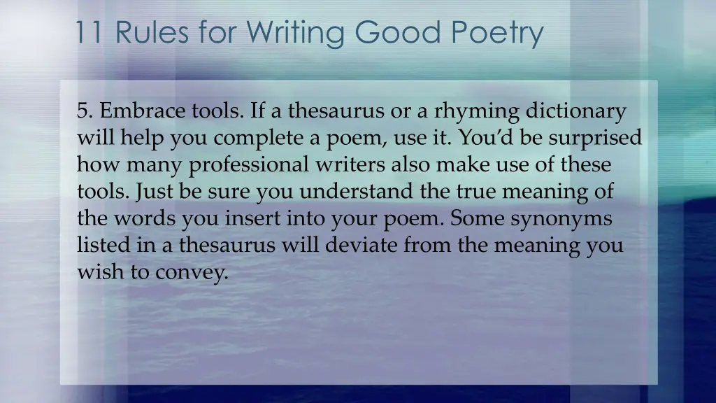 11 rules for writing good poetry 4