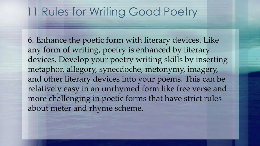 11 rules for writing good poetry 5