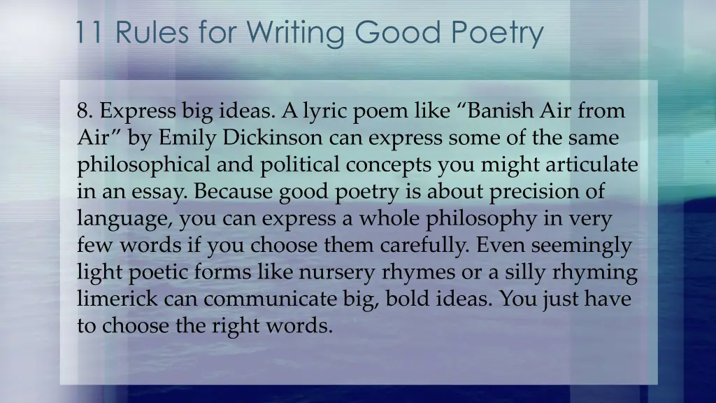 11 rules for writing good poetry 7