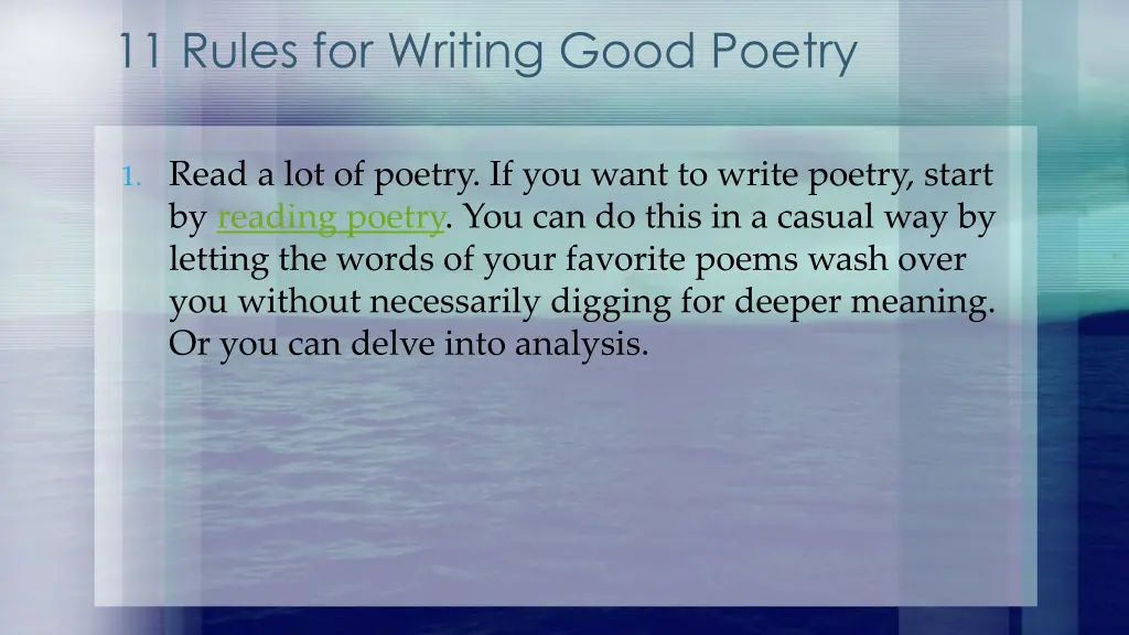 11 rules for writing good poetry