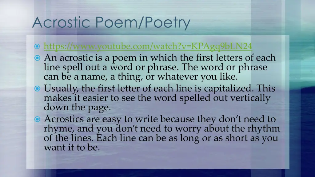 acrostic poem poetry