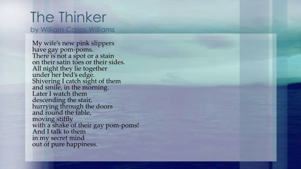 the thinker by william carlos williams