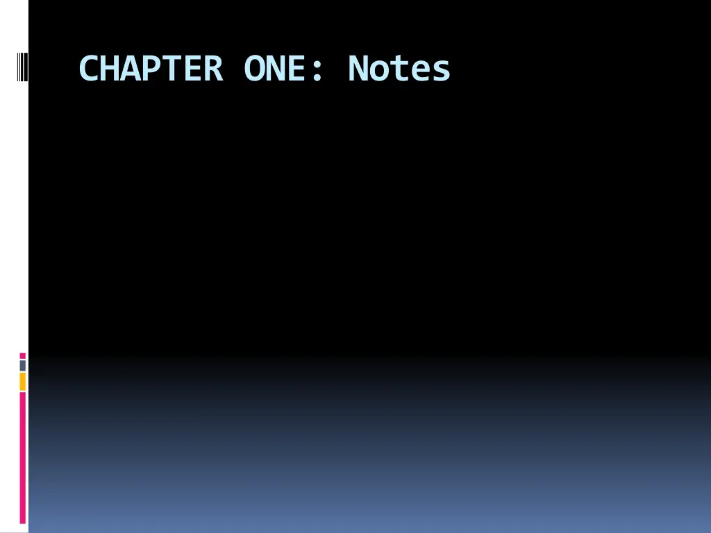 chapter one notes