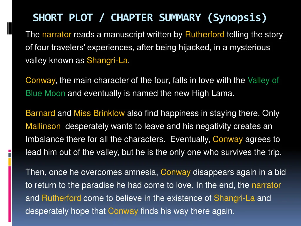 short plot chapter summary synopsis 1