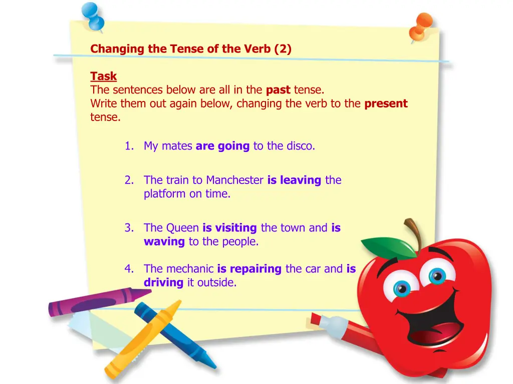 changing the tense of the verb 2