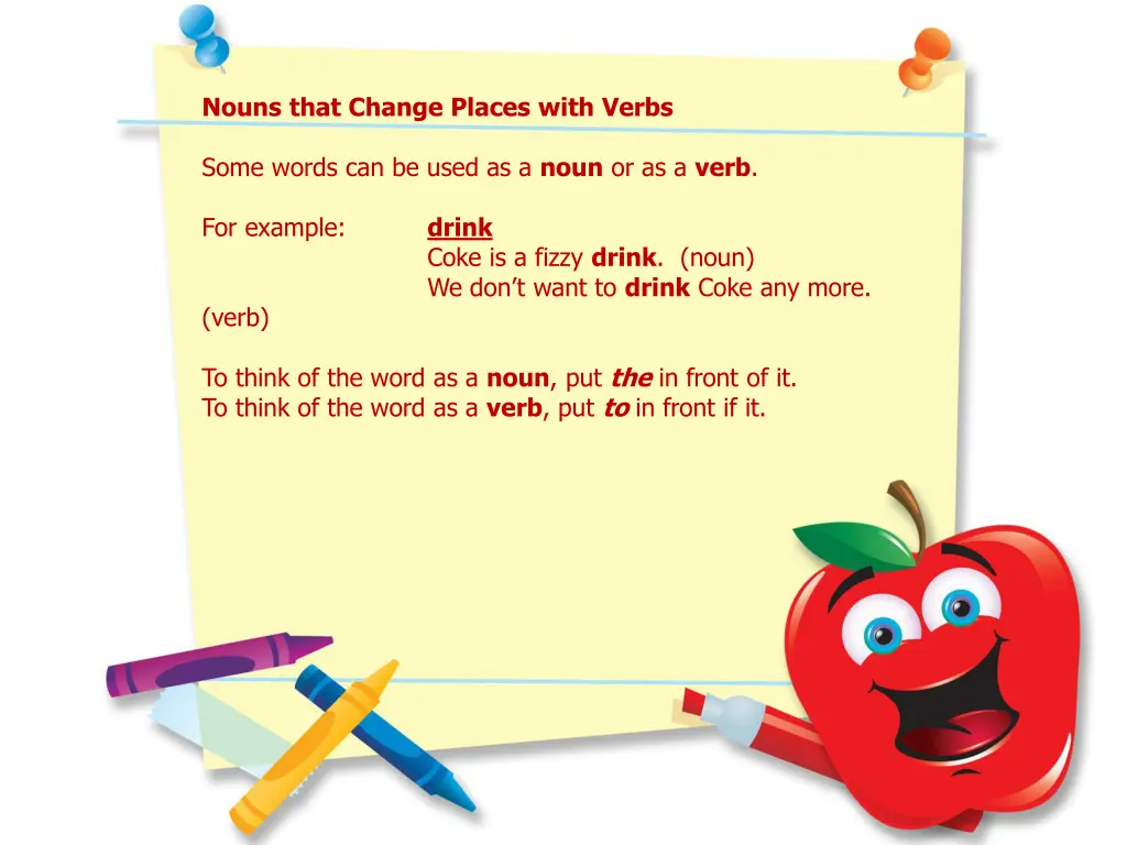 nouns that change places with verbs