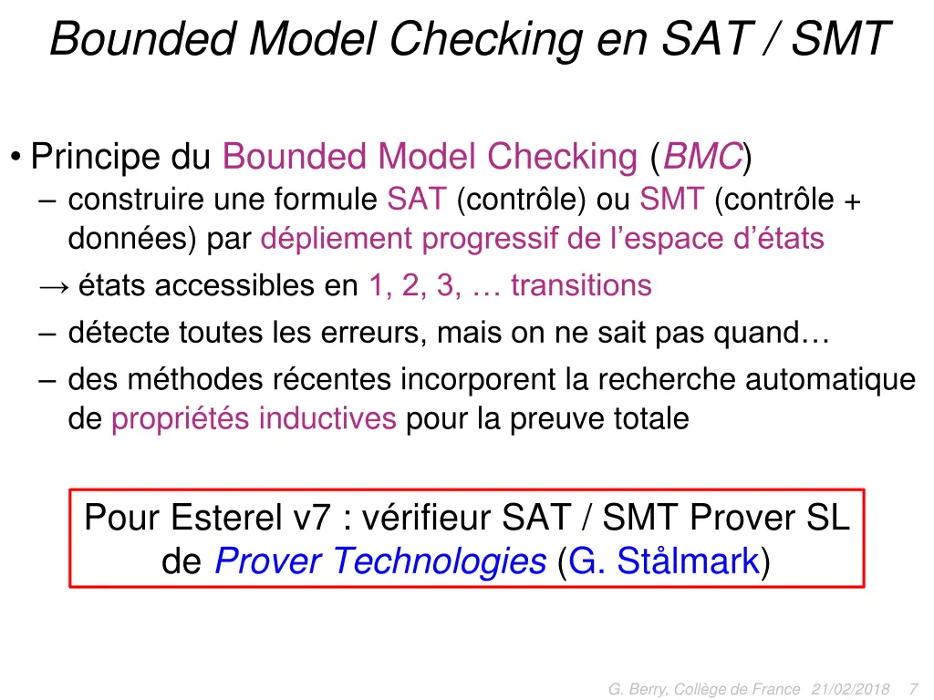 bounded model checking en sat smt