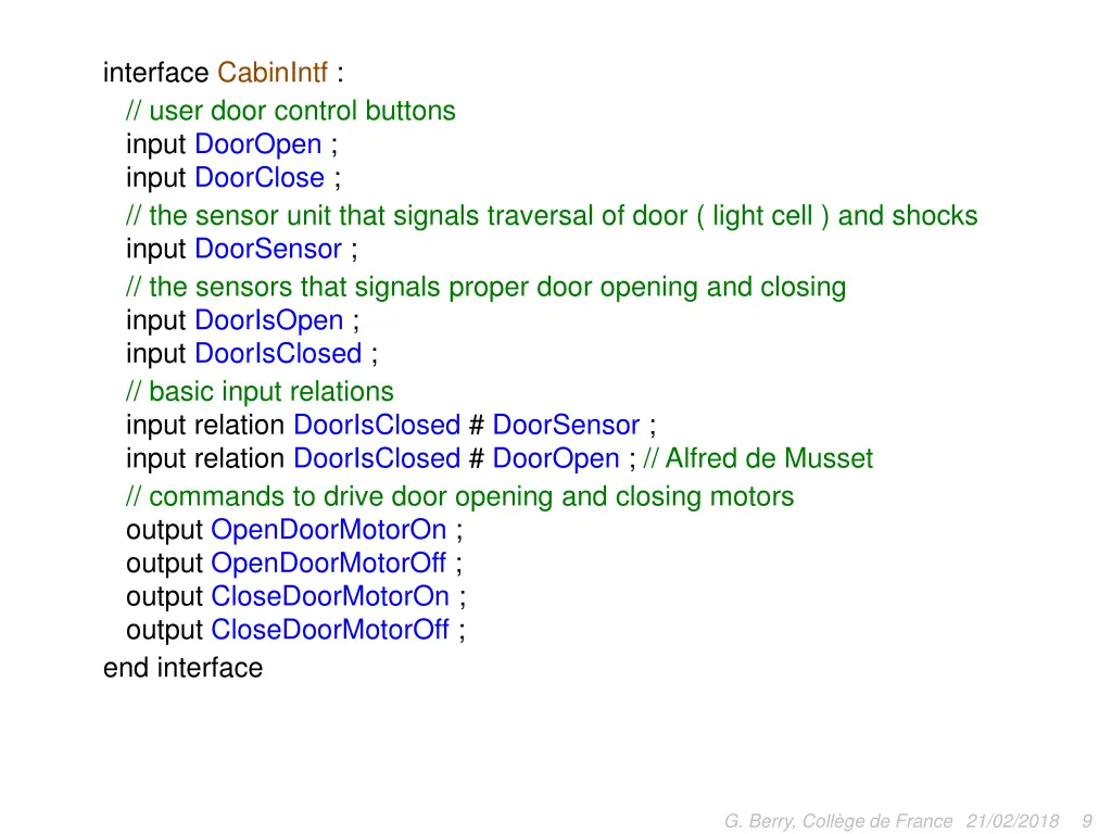 interface cabinintf user door control buttons