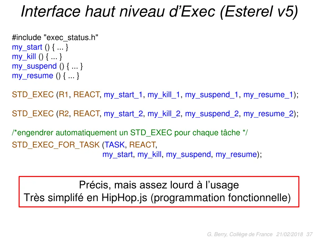 interface haut niveau d exec esterel v5