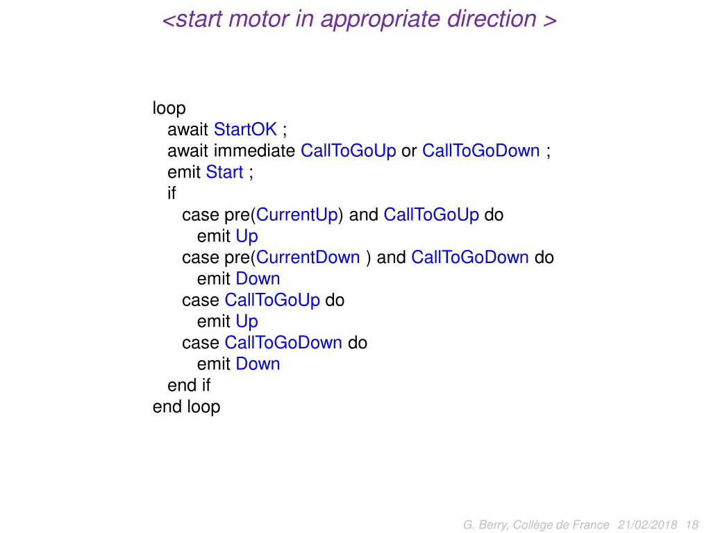 start motor in appropriate direction